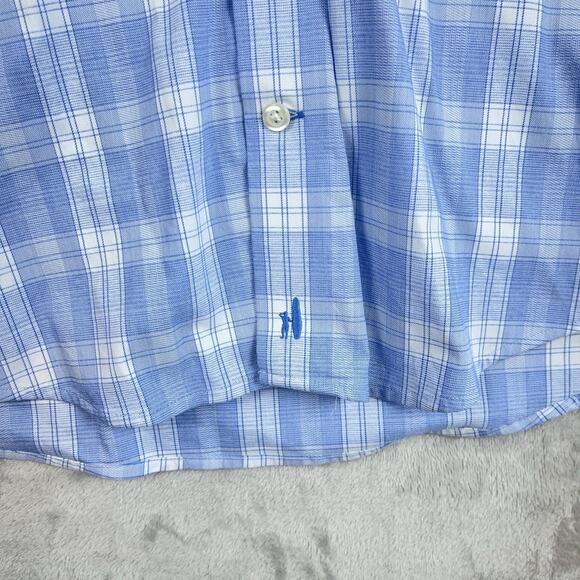 Johnnie O Performance Blaise Laguna Blue Bamboo Mix Long Sleeve Shirt Size Med - Picture 4 of 12